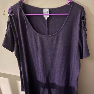 Purple Button Sleeve Shirt